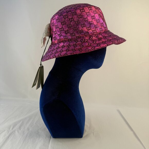 NWT Gucci Womens Metallic GG Bucket Hat Reversible Size large 58sm AUTHENTIC - Picture 3 of 8